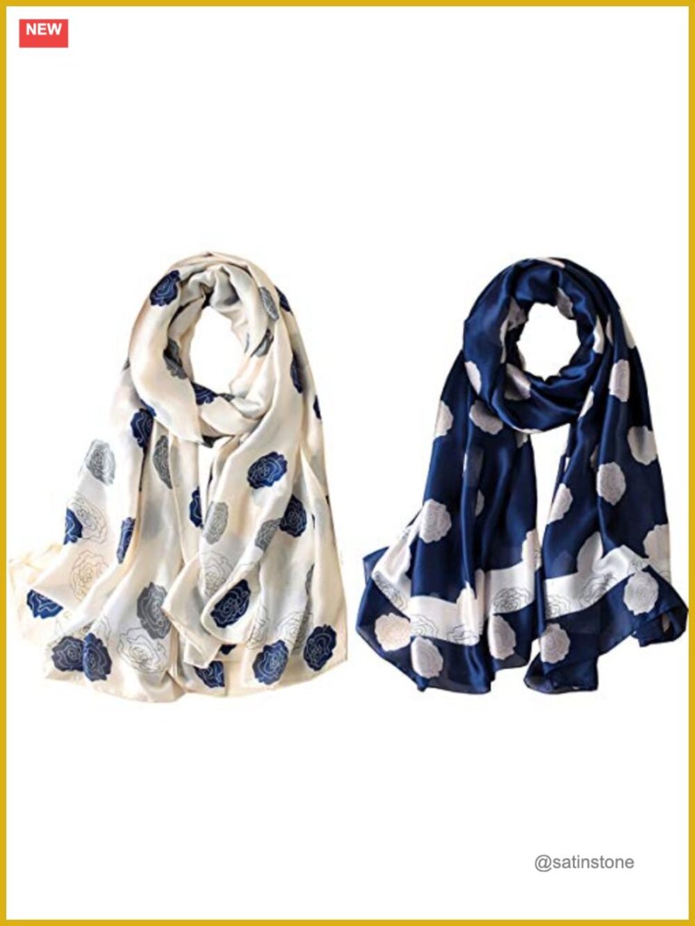 100% Mulberry Silk Scarf 70x35 Lightweight Long Shawl Wrap